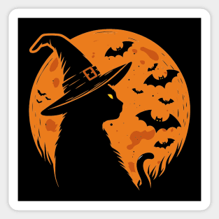 Vintage Halloween Black Cat Sticker